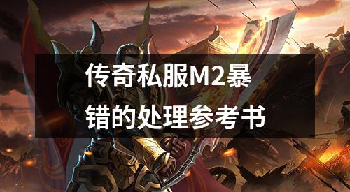 传奇私服M2暴错的处理参考书